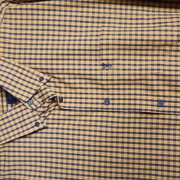 Arrow, Men's gold plaid shirt, long sleeves, like new, Sz L/G - Picture 3 of 8